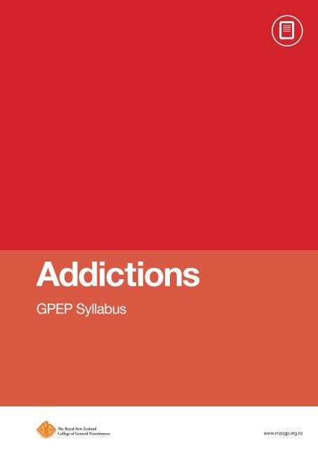 Addictions - The Royal New Zealand College of General Practitioners