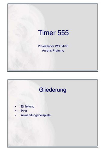 Timer 555 - Projektlabor