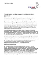 Revalidatieprogramma voor hoofd-halskanker- patiënten - NKI / AvL