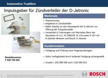 Impulsgeber fÃ¼r ZÃ¼ndverteiler der D-Jetronic - Bosch Automotive ...