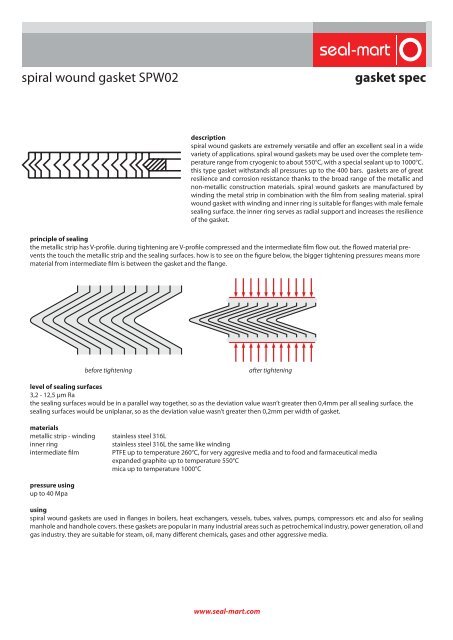 gasket spec spiral wound gasket SPW02 - seal-mart