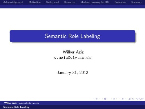 Semantic Role Labeling