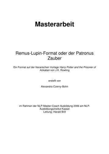 Masterarbeit Patronos Zauber Alexandra - NLP-Ausbildungsinstitut ...