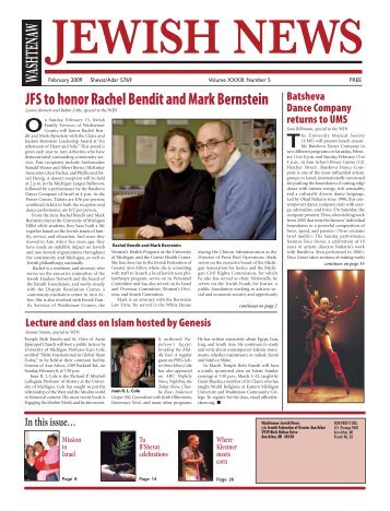 Jfs To Honor Rachel Bendit And Mark Bernstein Huron Valley