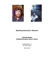 Modelling Reinhold A. Messner Denkstrategie Selbstmotivation durch