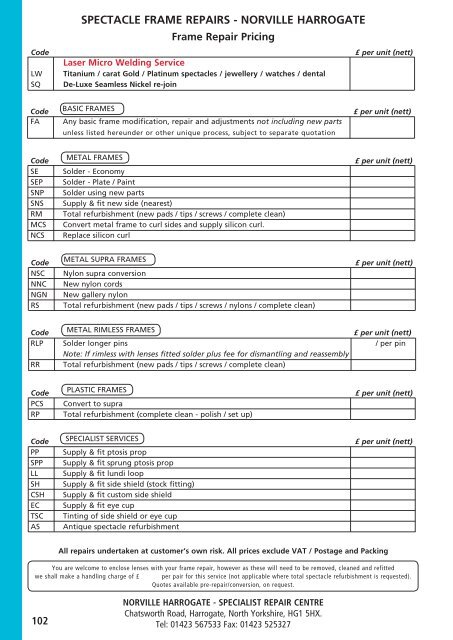 Lens Catalogue 2012 - Norville Group Ltd.