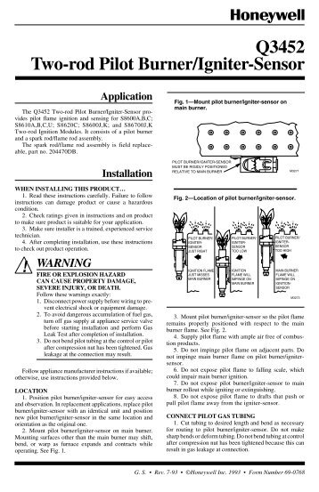 69-0768 - Q3452 Two-rod Pilot Burner/Igniter-Sensor - PEX Universe