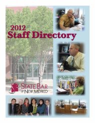 2012 STAFF DIRECTORY - State Bar of New Mexico