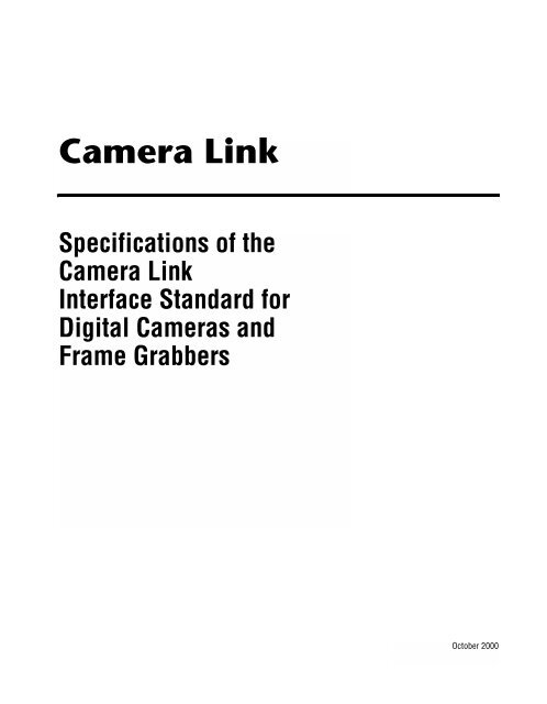 Camera Link Interface Standard Specification - Image Labs ...