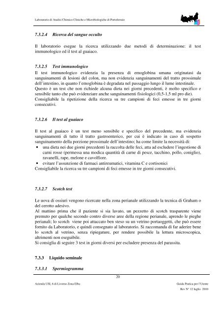 Guida Pratica per l'Utente - USL 6 - Livorno