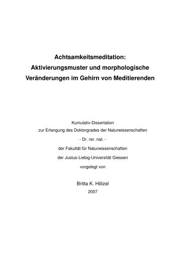 Achtsamkeitsmeditation: Aktivierungsmuster und morphologische ...