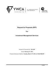 Request for Proposals (RFP) For Investment ... - YWCA Toronto