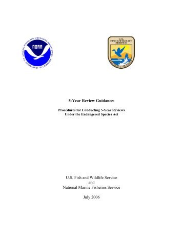 5-Year Review Guidance - National Marine Fisheries Service - NOAA