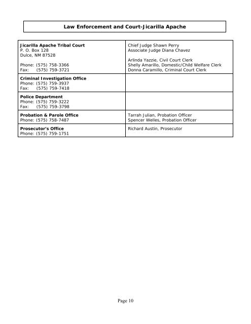 Statewide Resource Directory - United States Courts - District of ...