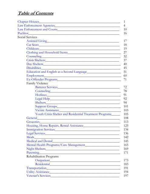 Statewide Resource Directory - United States Courts - District of ...