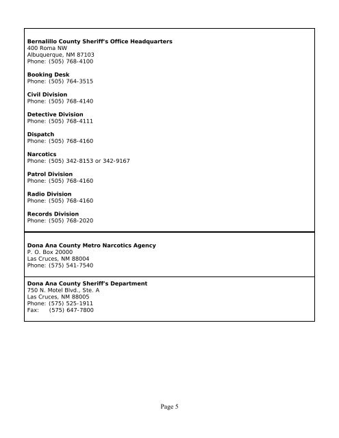 Statewide Resource Directory - United States Courts - District of ...