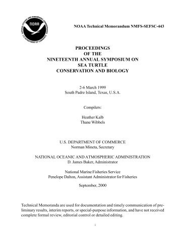 proceedings of the nineteenth annual  symposium on sea turtle ...