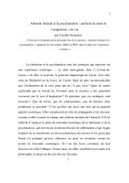 Antonin Artaud et la psychanalyse : pulsion de mort et Â« tropulsion ...
