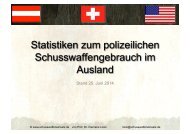 Statistiken zum polizeilichen Schusswaffengebrauch im Ausland