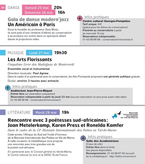 Agenda culturel de Vincennes, avril-aoÃ»t 2013 (pdf - 6,56 Mo)