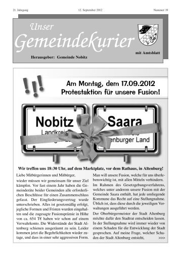 Informationen zur Kinder - Gemeinde Nobitz