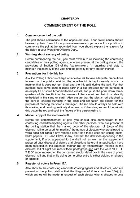 handbook for presiding officers - Chief Electoral Officer, Govt. of Sikkim