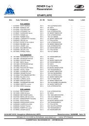 STARTLISTE ZIENER Cup 3 Riesenslalom - raceengine.de