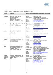 List of country addresses related to diabetes care - Roche