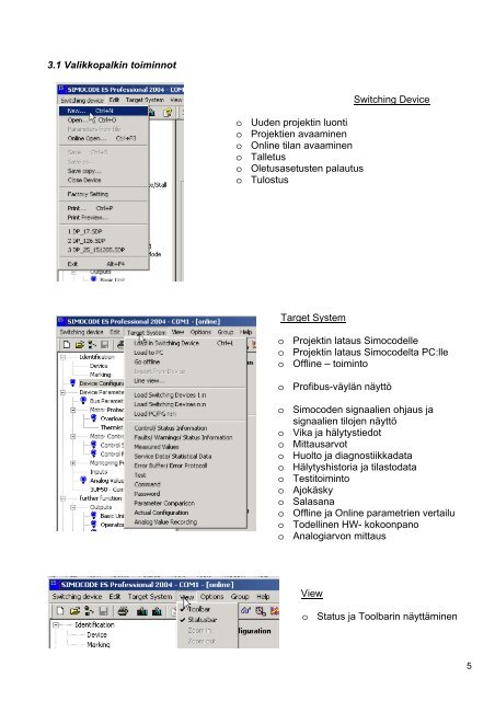 Simocode Pro parametrointi - Siemens