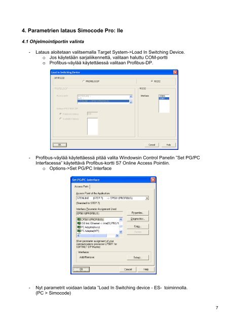 Simocode Pro parametrointi - Siemens