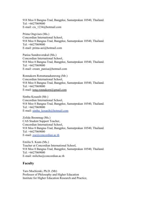 PARTICIPANT LIST YOUTH PEACE AMBASSADOR TRAINING ...