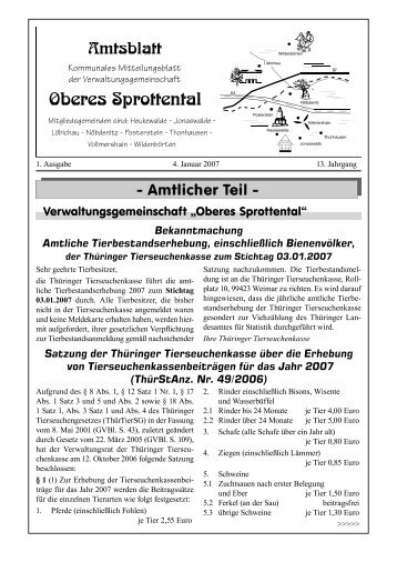 Amtsblatt Oberes Sprottental vom Januar 2007 - in Nöbdenitz!