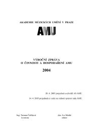 VÃ½roÄnÃ­ zprÃ¡va o Äinnosti a hospodaÅenÃ­ AMU za rok 2004