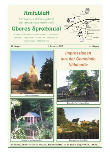 Amtsblatt Oberes Sprottental vom September 2012 - in Nöbdenitz!