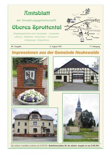 Amtsblatt Oberes Sprottental - in Nöbdenitz!
