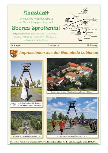 Amtsblatt Oberes Sprottental vom August 2012 - in Nöbdenitz!