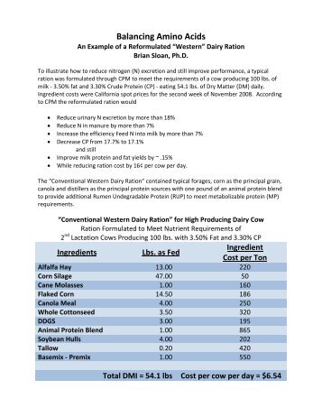 reformulated amino acid balanced ration - Adisseo.biz