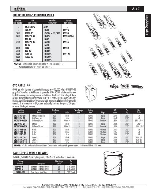 Section A - Sign Supplies - Home | Interstate Electric Corporation