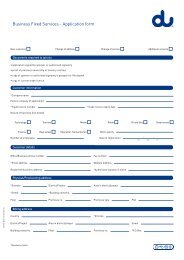 Business Fixed Services - Application form - Du