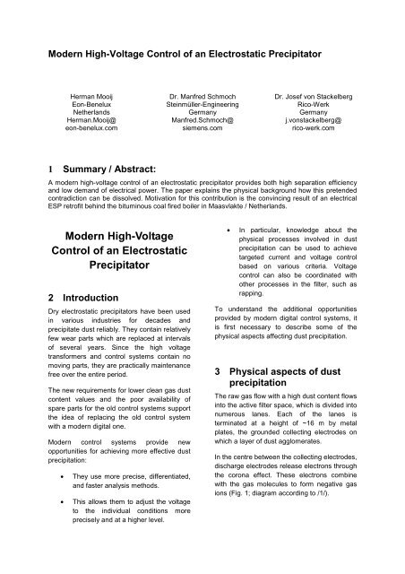 Modern High-Voltage Control of an Electrostatic ... - Isesp.org