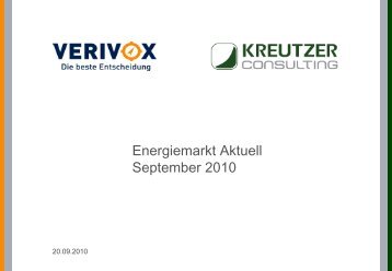 Verivox - Verbraucherpreisindex Strom - Kreutzer Consulting
