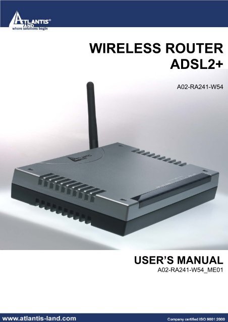 WIRELESS ROUTER ADSL2+ - Atlantis Land