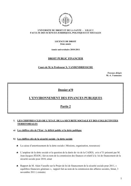 fiche de TD de finances publiques - Dossier nÂ°0 - Partie 2