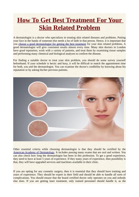 Skin Problem Solution Tips How To Get Best Treatment For Your Skin Related Problem