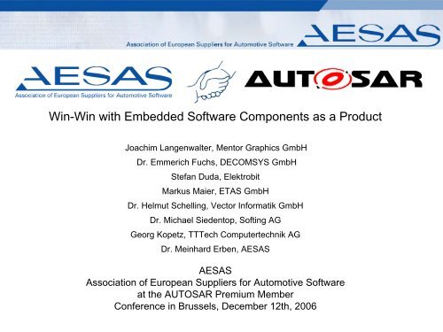 Win-Win with Embedded Software Components ... - Kanzlei Dr. Erben