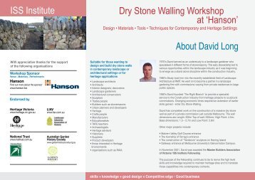 Dry Stone Walling Workshop at 'Hanson' - International Specialised ...