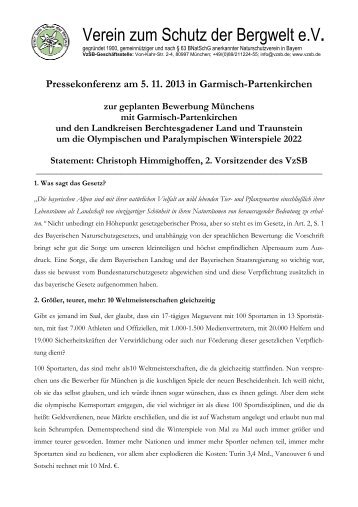 Statement unseres 2. Vorsitzenden Christoph Himmighoffen auf der ...