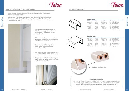 Talon Pipe Covers And Trunking Talon Pipe Covers And Trunking
