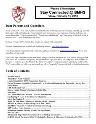 Weekly Newsletter February 15, 2013 - Banting Memorial High School