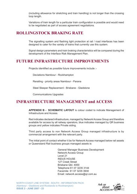 North Coast Line South Information Pack - Queensland Rail